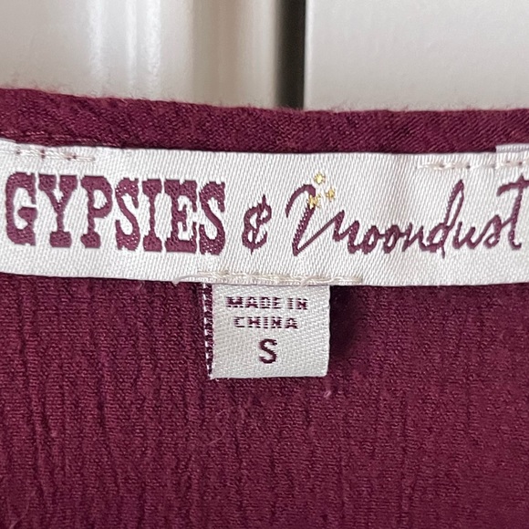 Gypsies and Moondust Maroon Flare Blouse Flowy and feminine Spring/Winter sale - Picture 5 of 6